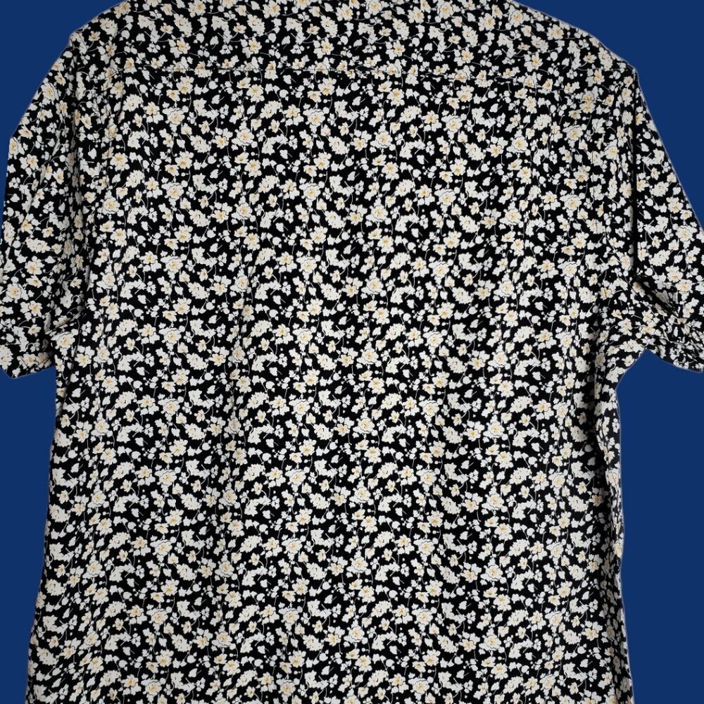 Cactus Man By Ricky Singh MensFloral Button Down Shirt Blk/Wht Large - Picture 12 of 12